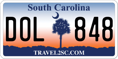 SC license plate DOL848