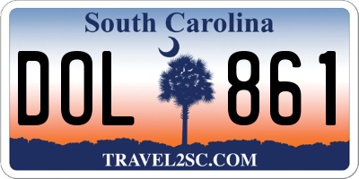 SC license plate DOL861