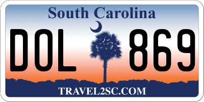 SC license plate DOL869