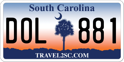 SC license plate DOL881