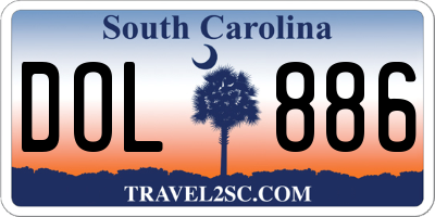 SC license plate DOL886