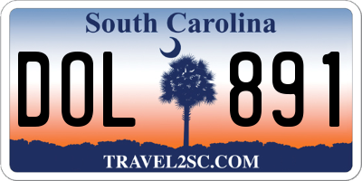 SC license plate DOL891