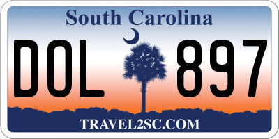 SC license plate DOL897