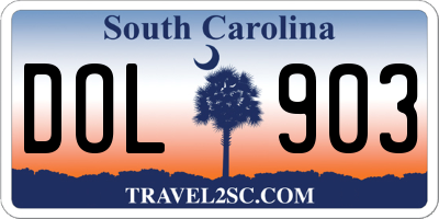 SC license plate DOL903