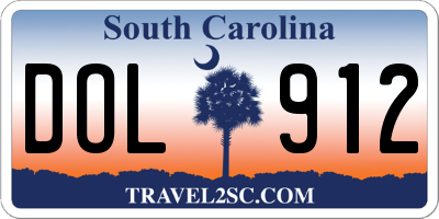 SC license plate DOL912