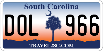 SC license plate DOL966