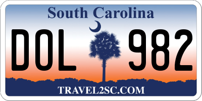 SC license plate DOL982
