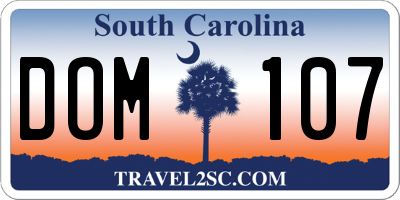 SC license plate DOM107
