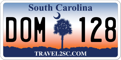SC license plate DOM128