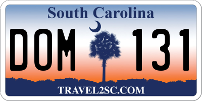 SC license plate DOM131