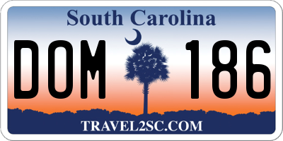 SC license plate DOM186