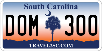 SC license plate DOM300