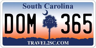 SC license plate DOM365