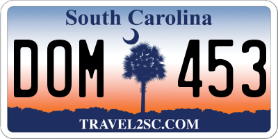 SC license plate DOM453