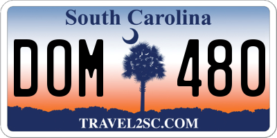 SC license plate DOM480