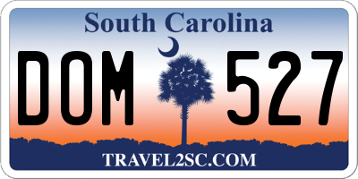 SC license plate DOM527
