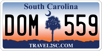 SC license plate DOM559