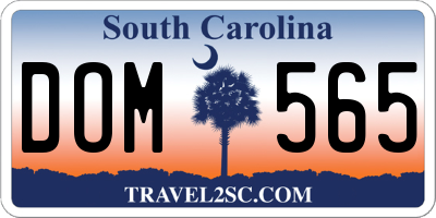 SC license plate DOM565