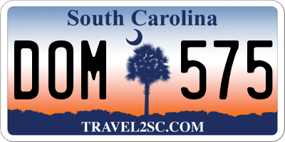 SC license plate DOM575