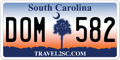 SC license plate DOM582