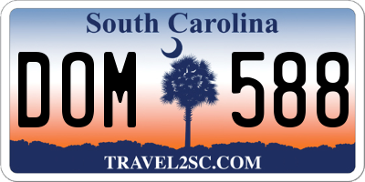 SC license plate DOM588