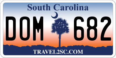 SC license plate DOM682
