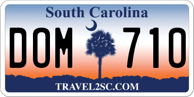 SC license plate DOM710