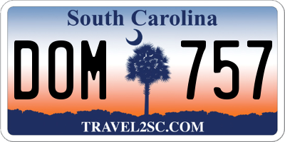SC license plate DOM757