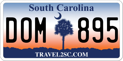 SC license plate DOM895