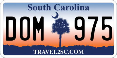 SC license plate DOM975