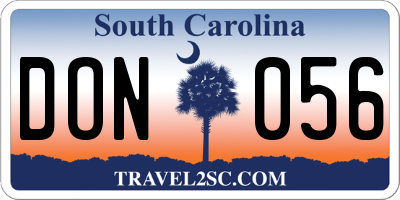 SC license plate DON056