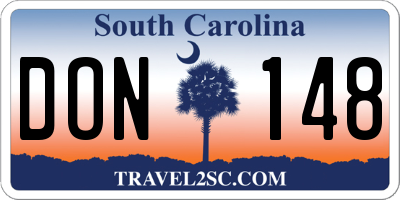 SC license plate DON148
