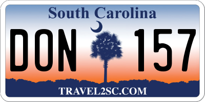 SC license plate DON157