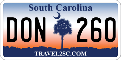 SC license plate DON260