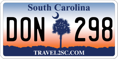 SC license plate DON298