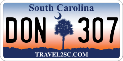 SC license plate DON307