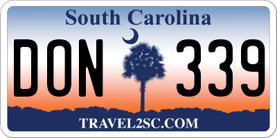 SC license plate DON339