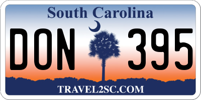 SC license plate DON395