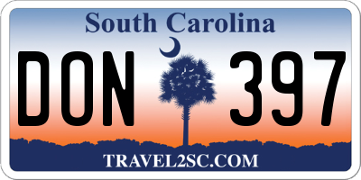 SC license plate DON397