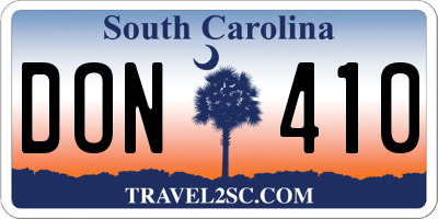 SC license plate DON410