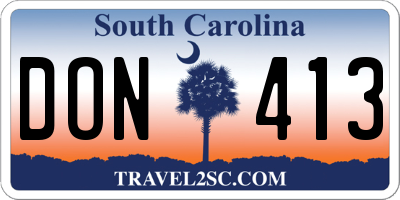SC license plate DON413