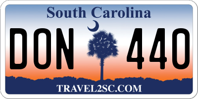 SC license plate DON440