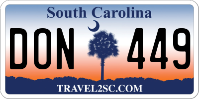 SC license plate DON449