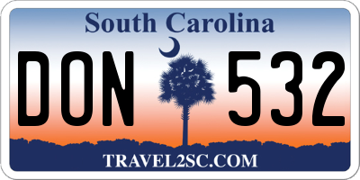 SC license plate DON532