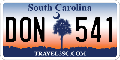 SC license plate DON541