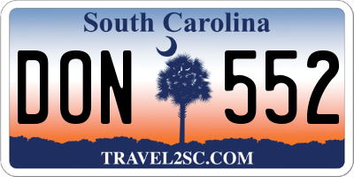 SC license plate DON552