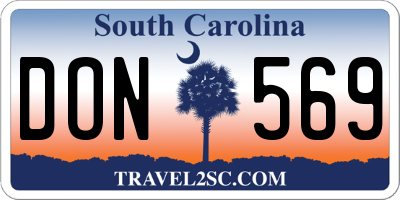 SC license plate DON569