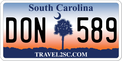 SC license plate DON589