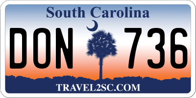 SC license plate DON736