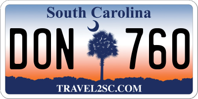 SC license plate DON760